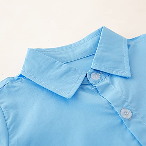 stylesilove Toddler Boys Short Sleeve Classic Cotton Button Down Shirt for Casual, Formal Event and Special Occasions