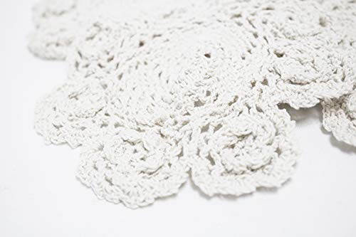 Fennco Styles Handmade 3D Flowers Crochet Lace Cotton Round Doilies, Set of 4