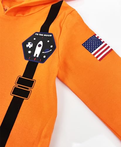 stylesilove Baby Toddler Boys Astronaut Cotton Hooded Romper Spaceman Jumpsuit Outfit