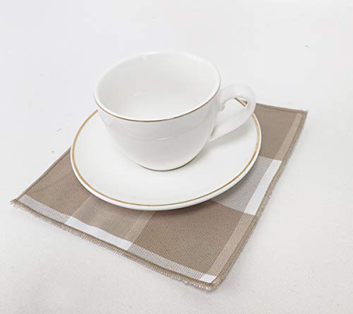 Fennco Styles Buffalo Check Double Layers Reversible Coasters 6"W x 6"L, Set of 4 - Handmade in USA - Plaid Cocktail Napkins for Everyday Use and Special Occasion