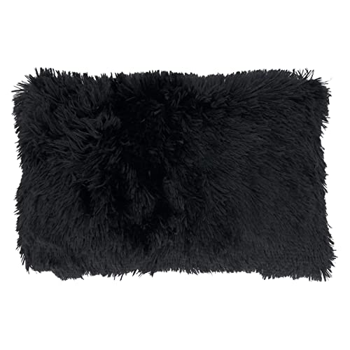 Fennco Styles Classic Faux Fur Decorative Throw Pillow Cover 18 x 18 Inch - Ivory Plush Cushion Case for Home, Couch, Living Room, Office and Holiday Décor
