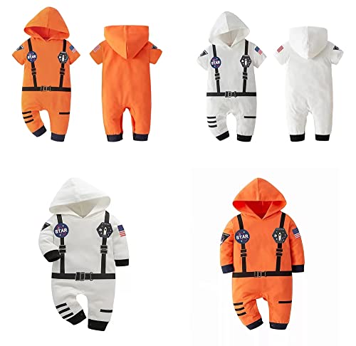 stylesilove Baby Toddler Boys Astronaut Cotton Hooded Romper Spaceman Jumpsuit Outfit