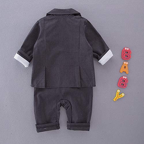 stylesilove Baby Toddler Boy Bow-tie Formal Wear Romper, Jacket & Hat 3pcs Set for Holidays, Wedding, Special Event Outfit