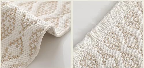 Fennco Styles Modern Diamond Woven Placemats 12" W x 19" L, Set of 4 - Grey Geometric Fringe Table Mats for Dining Room, Banquets, Family Gatherings, and Holidays