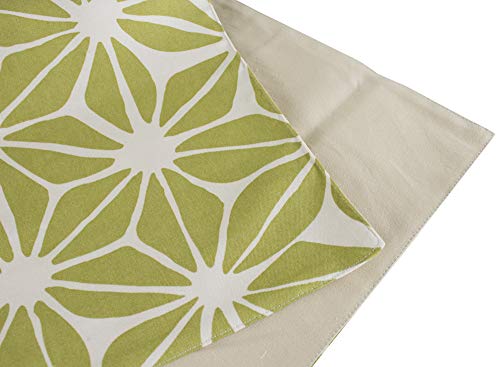 Fennco Styles Poinsettia Print 13 x 59 Inch Cotton Table Runner - Green Table Runner for Holiday Decor, Banquest, Special Events, Family Gathering and Everyday Use