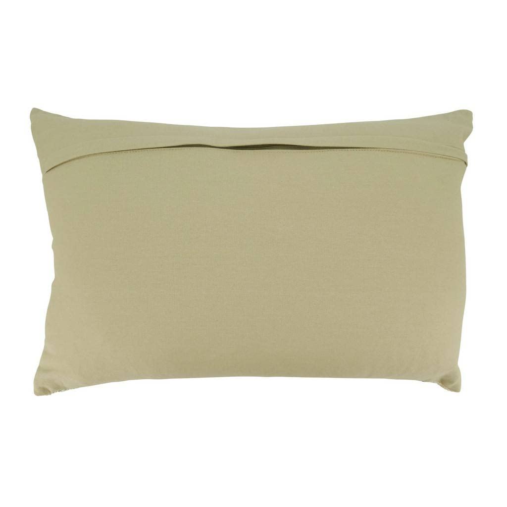 Fennco Styles Stitched Checkered Cotton Decorative Throw Pillow 20" W x 20" L - Natural Woven Square Cushion for Home, Couch, Living Room, Bedroom, Office and Holiday Décor