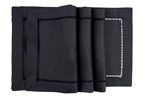 Fennco Styles Classic Solid Color Hemstitched Border Tablecloth for Dining Table, Dinner Parties, Wedding, Machine Washable,