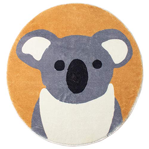 Fennco Styles Kids Cartoon White Panda Shag Area Rug 32" Round - Animal Design Soft Non-Slip Fleece Play Mat for Boys Girls Bedroom Décor, Kids Playroom, Living Room, Nursery Décor