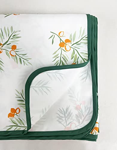 Fennco Styles Garden Floral Print Tablecloth 55" W x 55" L - Yellow Flowers Wrinkle-Free Washable Table Cover for Everyday Use, Banquets, Holidays, Indoor Outdoor Events and Special Occasions