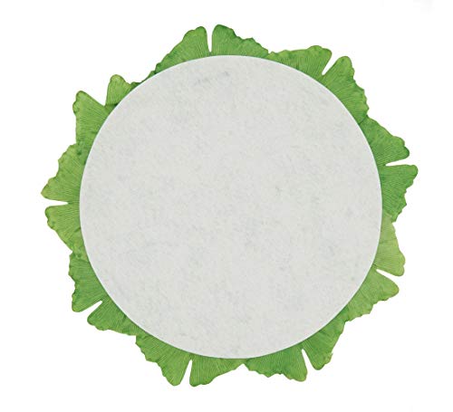 Fennco Styles Unique Ginkgo Leaf Placemats 14 Inches Round, Set of 4 – Green Modern Traycloth Table Mats for Home, Dining Room Décor, Banquets, Indoor & Outdoor and Special Events