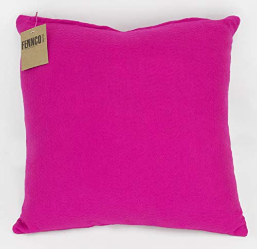 Fennco Styles Large Felt 3D Rose Decorative Throw Pillow 17 x 17 Inch - Flower Pillow for Couch, Home Décor, Bedroom Décor and Holiday, Housewarming Gift