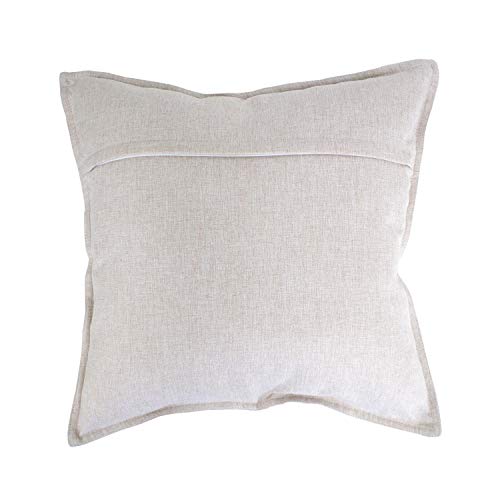 Fennco Styles Contemporary Neutral Solid Textured Reversible Decorative Throw Pillow 18 x 18 Inch - Linen Blend Throw Pillow for Couch, Bedroom and Home Everyday Use