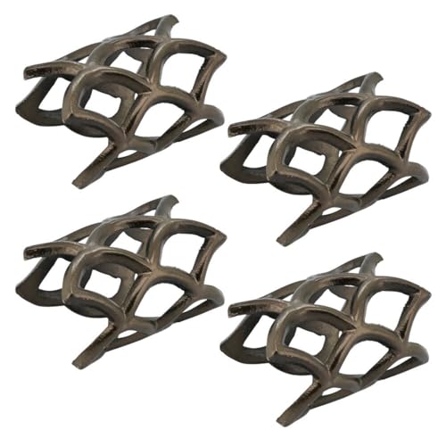 Fennco Styles Elegant Scallop Coral Metal Napkin Rings, Set of 4 - Silver Aluminum Napkin Holders for Dining Table, Home, Banquets, Holidays, Family Gatherings and Special Events