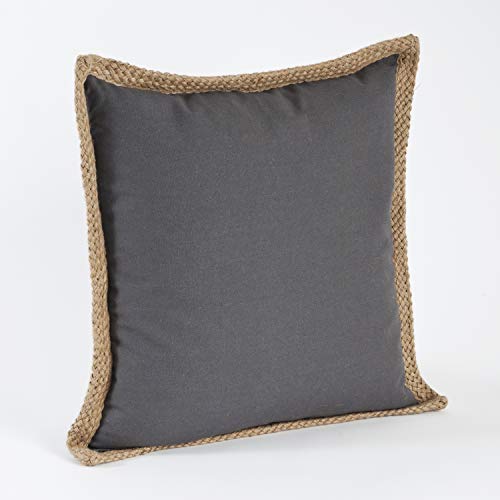 Fennco Styles 20" Jute Braided Cotton Throw Pillow, Down Filler Included - Accent Pillow for Home, Couch, Living Room, Bedroom and Office Décor