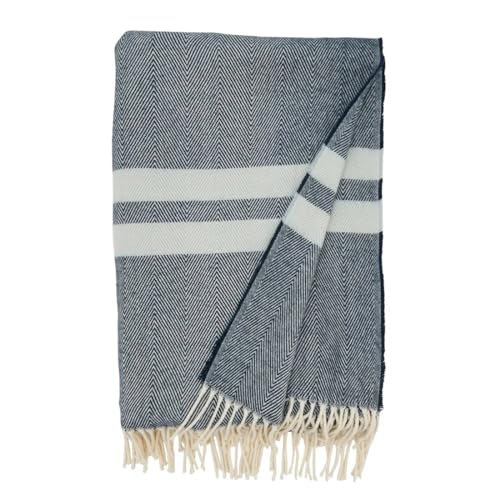Fennco Styles Yellow Striped Herringbone Throw Blanket with Fringe 50" W x 60" L – Grey Cozy Blanket for Home, Couch, Bedroom, Living Room, Office, and Holiday Décor