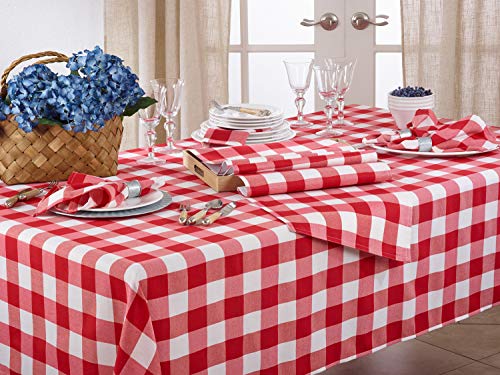 Fennco Styles Buffalo Plaid Collection Classic Checked Cotton Blend Table Linens