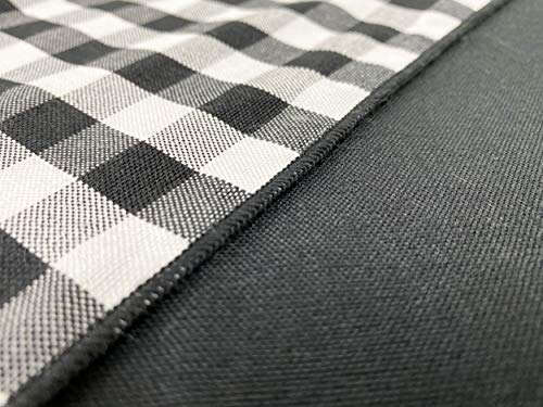 Fennco Styles Handmade Reversible Checkered Border Design Table Runner - Check Table Cover for Home, Dining Table, Banquet and Special Occasion