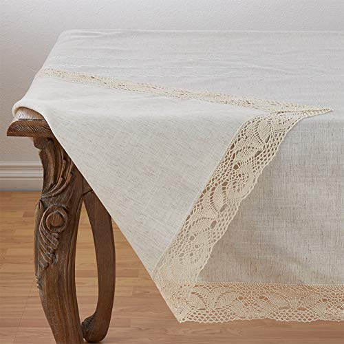 Fennco Styles Elegant Embroidered Lace Natural Table Linen Collection