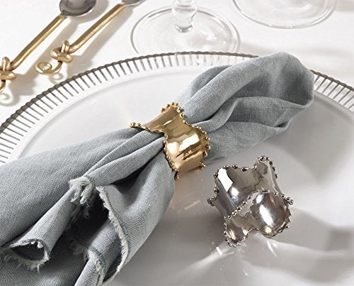 Fennco Styles Collection Classic Design Napkin Ring - 2 Colors - Set of 4