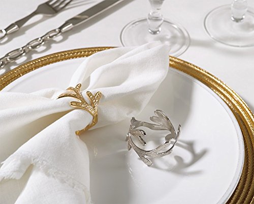 Fennco Styles Vine Design Napkin Ring- 2 Colors - Set of 4