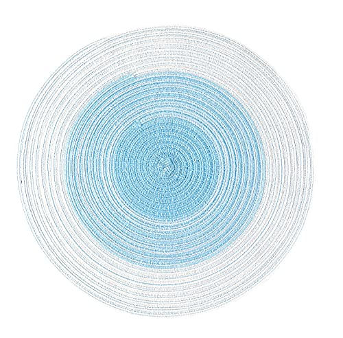 Fennco Styles Handmade Gradient Textured Ramie Placemats 14" Round, Set of 4 – Braided Table Mats Heat Resistant Insulation for Home Décor, Dining Table, Everyday Use, Banquets, Special Events