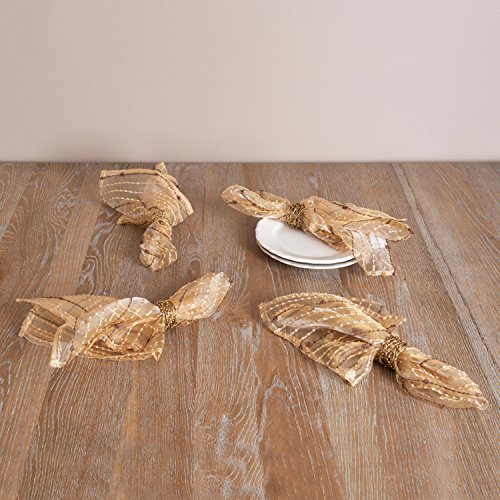 Fennco Styles Fontani Fuzzy Stripe Sheer Ivory Tablecloth, One Piece.
