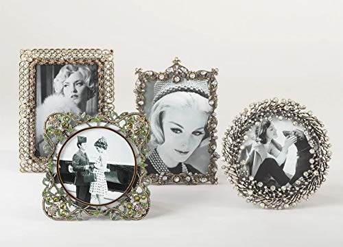 Fennco Styles Decorative Jeweled Photo Frame - 4" Round