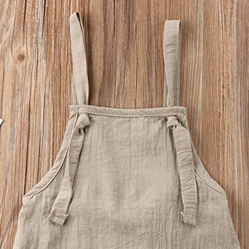 stylesilove Unisex Baby Solid Sleeveless Jumpsuit Romper Cotton Overalls Toddler Boys Girls Backless Romper Summer Outfit