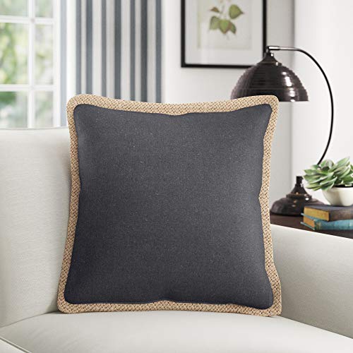 Fennco Styles 20" Jute Braided Cotton Throw Pillow, Down Filler Included - Accent Pillow for Home, Couch, Living Room, Bedroom and Office Décor