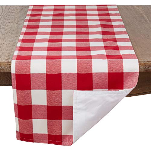Fennco Styles Buffalo Plaid Collection Classic Checked Cotton Blend Table Linens