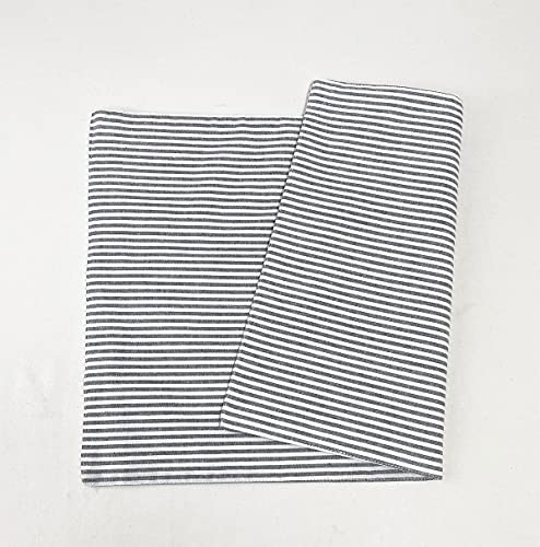 Fennco Styles Simple Ticking Stripes 100% Pure Cotton Placemats 13 x 19 Inch, Set of 4