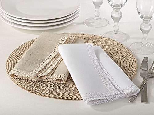 Fennco Styles Elegant 20-inch Cloth Napkins, Set of 4 (White)