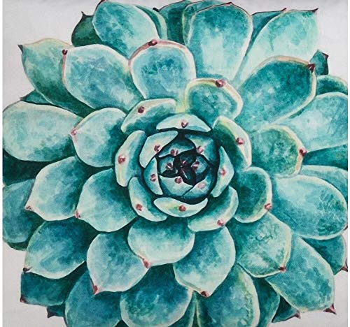 Fennco Styles Tropical Plant Leaves 18 Inch Square Decorative Throw Pillow – Nature Print Outdoor Cushion for Backyard Patio, Lawn & Garden
