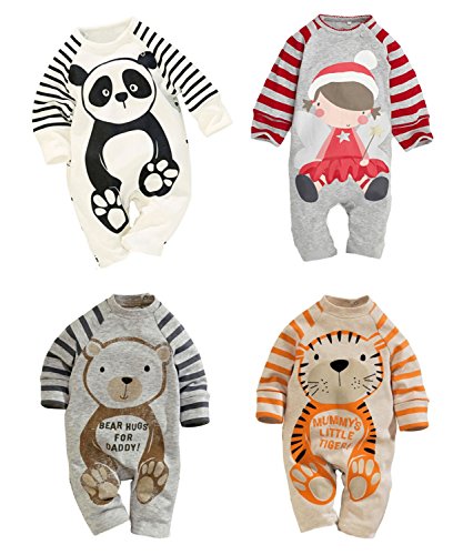 stylesilove Infant Toddler Long Sleeve Soft Cotton Unisex Baby Coverall Jumpsuit