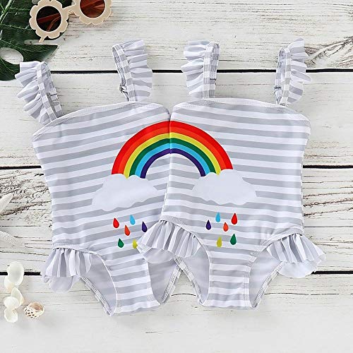 Styles I Love Baby Girl Matching Rainbow One-Piece Swimsuit Twin Girl Best Friend Bathing Suit Beach Swimwear