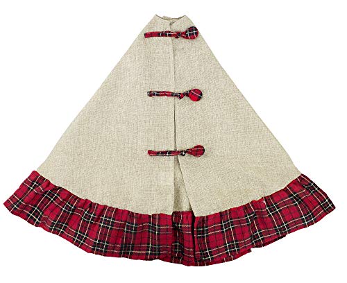 Fennco Styles Holiday Tartan Plaid Dazzle Christmas Decorative Tree Skirt