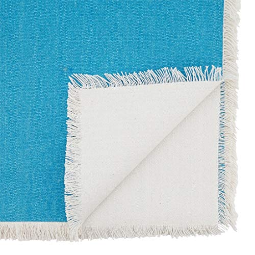 Fennco Styles Fringe Border Design Cotton Table Runner 16" W x 72" L - Table Cover for Christmas, Holiday, Dining Table, Everyday Use, Banquets and Special Occasion
