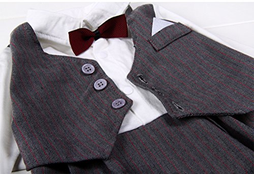 Styles I Love Baby Boy Wedding Tuxedo Bowtie Long Sleeve Romper Formal Onesie Special Occasion Outfit