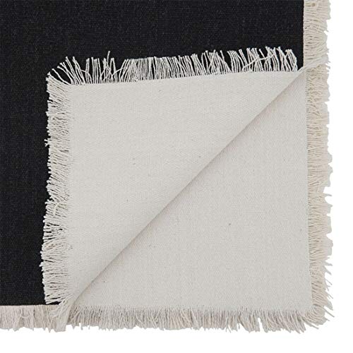 Fennco Styles Fringe Border Design Cotton Table Runner 16" W x 72" L - Table Cover for Christmas, Holiday, Dining Table, Everyday Use, Banquets and Special Occasion