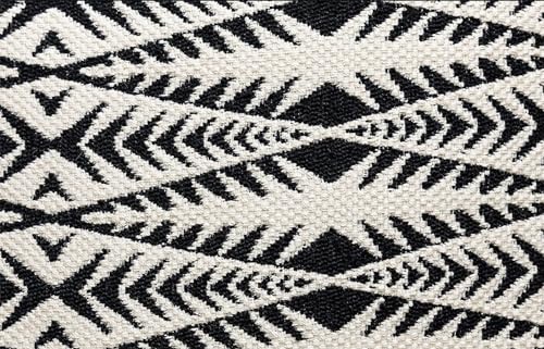 Fennco Styles Jacquard Moroccan Diamond Decorative Filled Throw Pillow 18" W X 18" L - Black Woven Soft Cushion for Home, Couch, Bedroom, Living Room and Office Décor