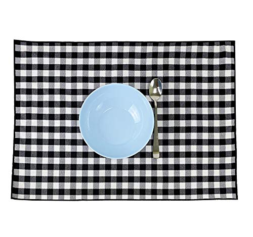 Fennco Styles Handmade Reversible Checkered Border Design Table Runner - Check Table Cover for Home, Dining Table, Banquet and Special Occasion