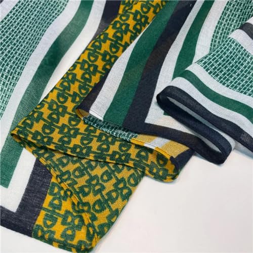 stylesilove Women Stripe Geometric Printed Lightweight Fashion Scarf Large Shawl Scarves Neck Wraps for All Season, 7 Colors
