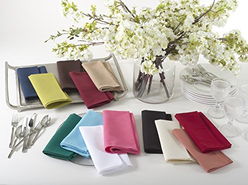 Fennco Styles Classic Solid Design Napkins, 20-inch Square, Set of 4