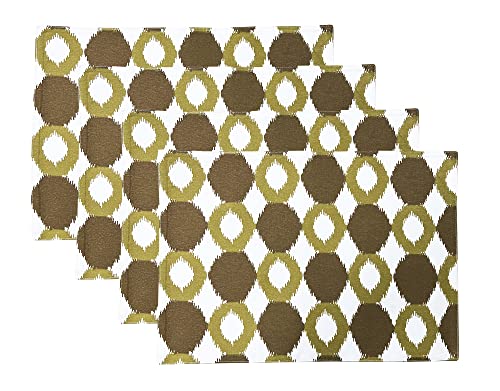 Fennco Styles Ikat Design 100% Cotton Cloth Napkins 20 x 20 Inch, Set of 4 - Chartreuse Dinner Napkins for Home Decor, Dining Table, Banquets and Special Occasion