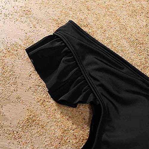 stylesilove Mommy and Me Ruffle One Piece Swimsuit Black Matching Family Bathing Suit Beach Pool Swimwear