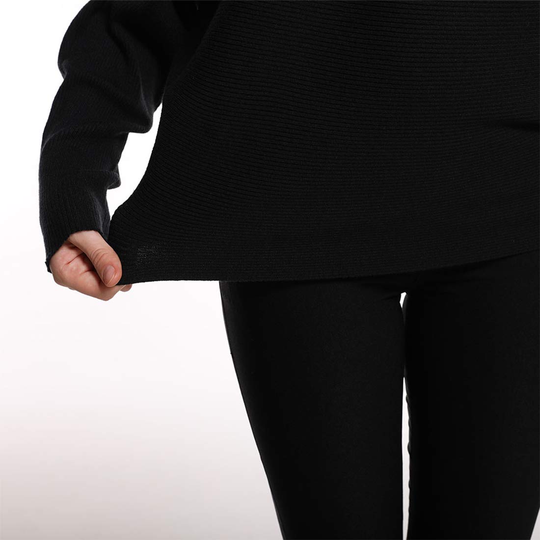 Styles I Love Women Autumn Winter Two-Tone Boat Neck Batwing Sleeve Pullover Knitted Sweater Long Sleeve Loose Top
