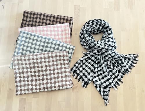 stylesilove Women Windmill Pattern Woven Cashmere Scarf with Fringe Warm and Ultra Soft Scarves Shawl Neck Wraps
