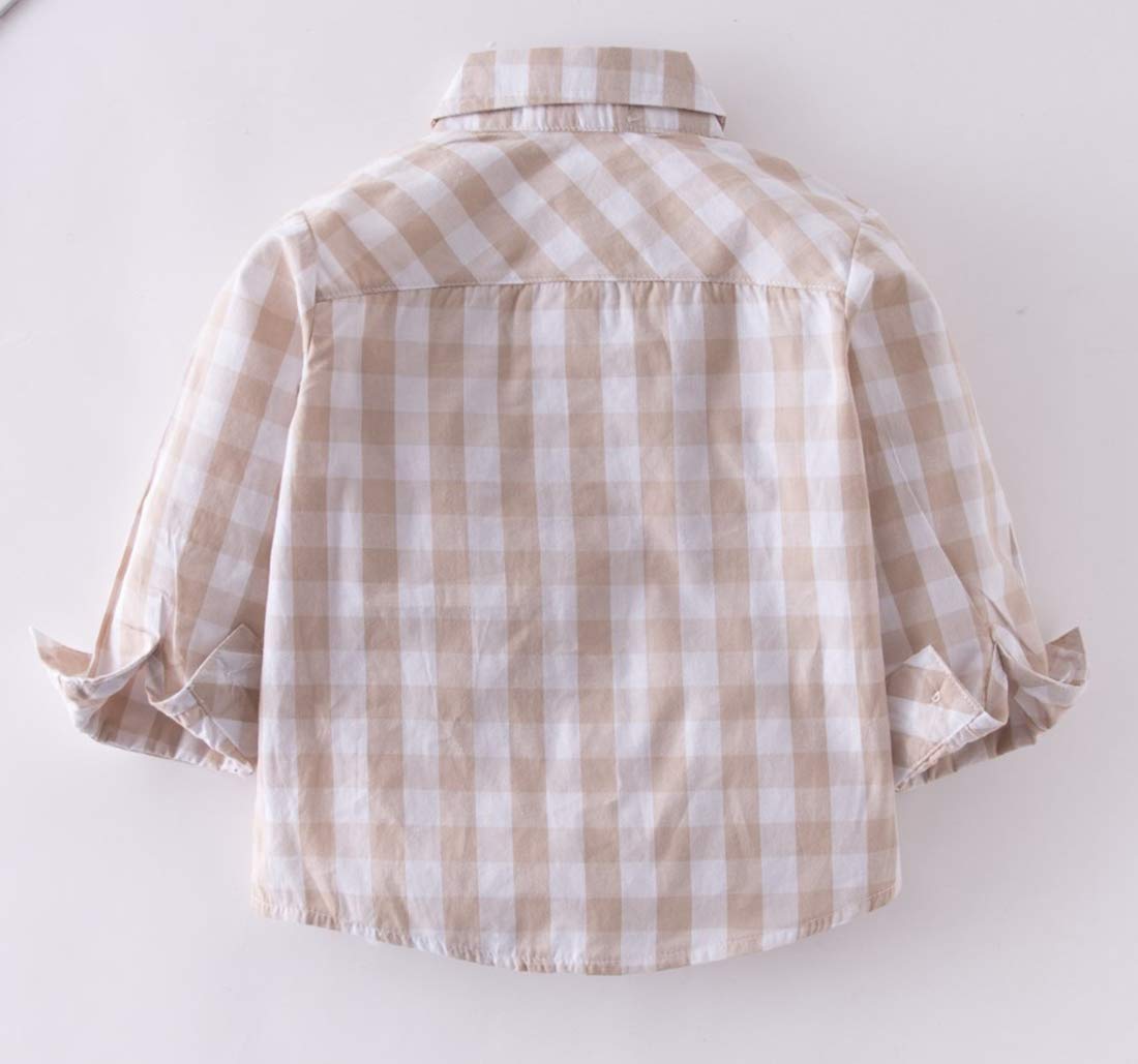 stylesilove Toddler Little Boy Long Sleeve Cotton Button Down Shirt for Casual, Formal Event and Special Occasions