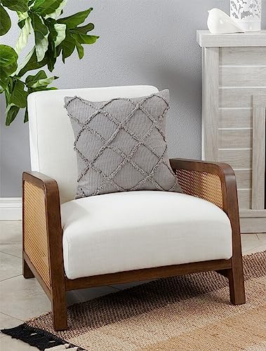 Fennco Styles Diamond Tufted Cotton Decorative Throw Pillow Cover 20" W x 20" L - Geometric Cushion Case for Home, Couch, Living Room, Bedroom, Office and Holiday Décor