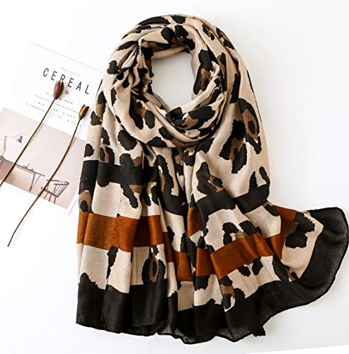 stylesilove Spring Summer Leopard Animal Printed Scarf Lightweight Wrap Shawl for Women Girls